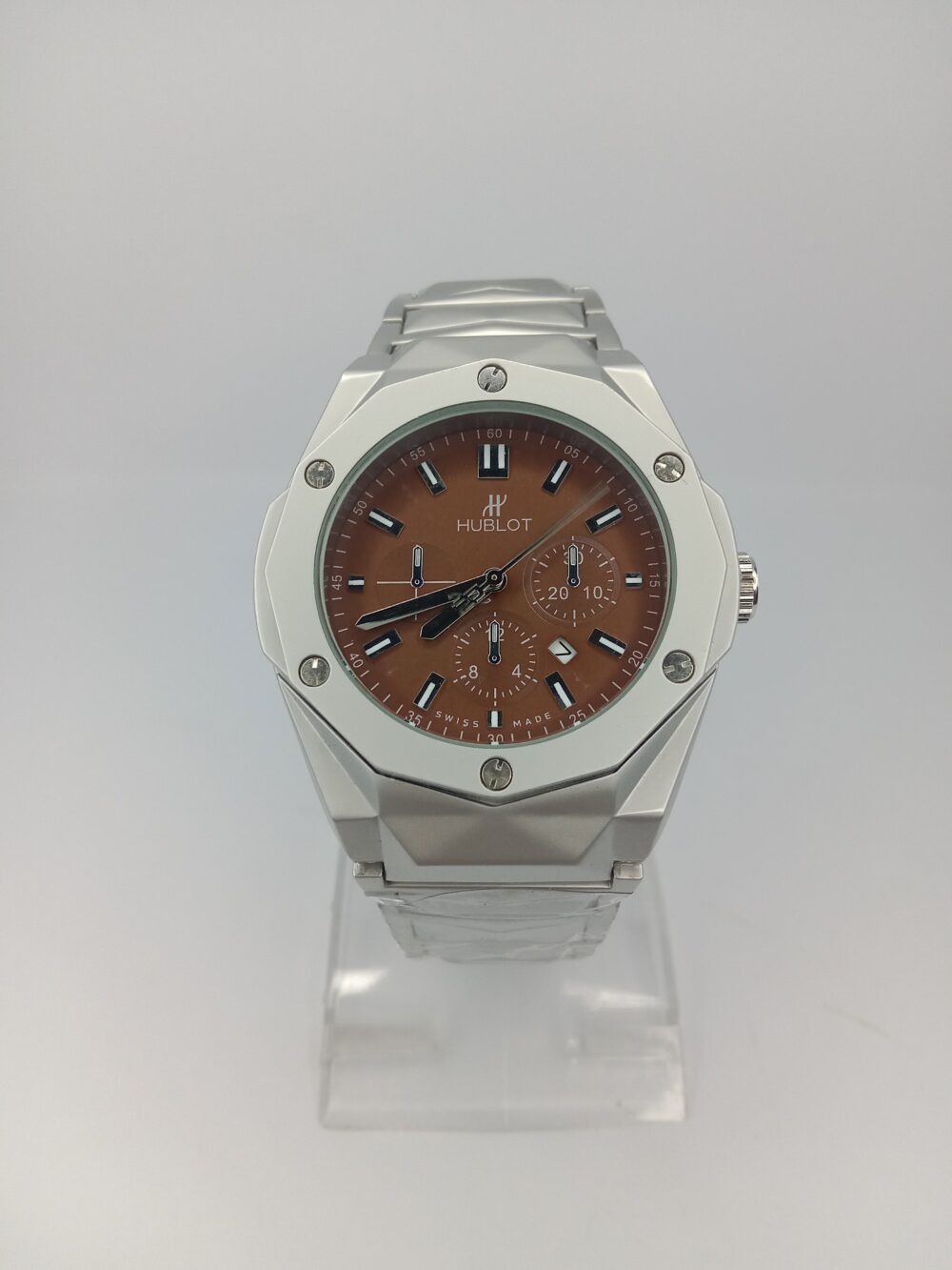 Hublot Brown Dial Watch with Silver Accents