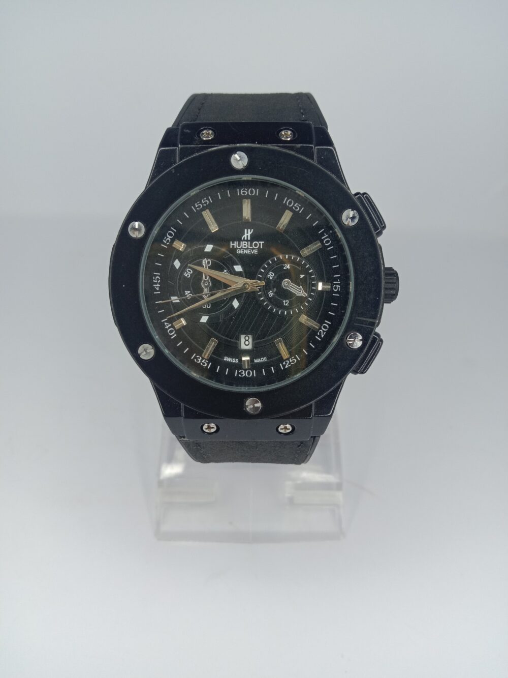 Hublot Black Dial Watch with Silver Accents