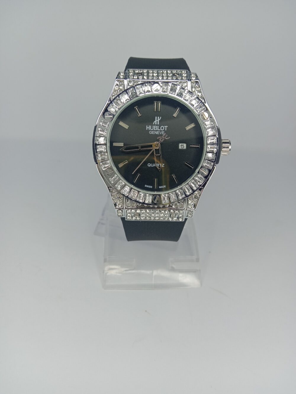 Hublot Black Dial Watch with Silver Accents